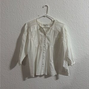 Chic White Button-Up Blouse